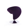 Manhattan Comfort Curl Polished Chrome Wool Blend Swivel Accent Chair - Purple|Fauteuil d’appoint pivotant Curl de Manhattan Comfort en chrome poli et en mélange de laine - violet