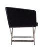 Manhattan Comfort Hollywood Polished Chrome Faux Leather Lounge Accent Chair - Black|Fauteuil d’appoint de détente Hollywood de Manhattan Comfort en chrome poli et en similicuir - noir