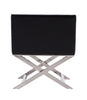 Manhattan Comfort Hollywood Polished Chrome Faux Leather Lounge Accent Chair - Black|Fauteuil d’appoint de détente Hollywood de Manhattan Comfort en chrome poli et en similicuir - noir