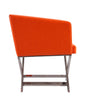 Manhattan Comfort Hollywood Polished Chrome Faux Leather Lounge Accent Chair - Orange|Fauteuil d’appoint de détente Hollywood de Manhattan Comfort en chrome poli et en similicuir - orange
