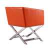 Manhattan Comfort Hollywood Polished Chrome Faux Leather Lounge Accent Chair - Orange|Fauteuil d’appoint de détente Hollywood de Manhattan Comfort en chrome poli et en similicuir - orange