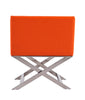 Manhattan Comfort Hollywood Polished Chrome Faux Leather Lounge Accent Chair - Orange|Fauteuil d’appoint de détente Hollywood de Manhattan Comfort en chrome poli et en similicuir - orange