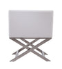 Manhattan Comfort Hollywood Polished Chrome Faux Leather Lounge Accent Chair - White|Fauteuil d’appoint de détente Hollywood de Manhattan Comfort en chrome poli et en similicuir - blanc