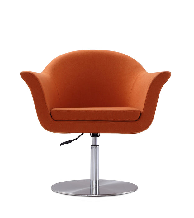 Manhattan Comfort Voyager Brushed Metal Woven Swivel Adjustable Accent Chair - Orange