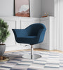 Manhattan Comfort Voyager Brushed Metal Woven Swivel Adjustable Accent Chair - Smokey Blue|Chaise d’appoint réglable pivotante Voyager de Manhattan Comfort en métal brossé et en tissu - bleu fumé