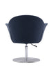 Manhattan Comfort Voyager Brushed Metal Woven Swivel Adjustable Accent Chair - Smokey Blue|Chaise d’appoint réglable pivotante Voyager de Manhattan Comfort en métal brossé et en tissu - bleu fumé
