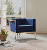 Manhattan Comfort Paramount Polished Brass Velvet Accent Armchair - Royal Blue|Fauteuil d’appoint Paramount de Manhattan Comfort en laiton poli et en velours - bleu roi