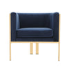 Manhattan Comfort Paramount Polished Brass Velvet Accent Armchair - Royal Blue|Fauteuil d’appoint Paramount de Manhattan Comfort en laiton poli et en velours - bleu roi