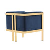 Manhattan Comfort Paramount Polished Brass Velvet Accent Armchair - Royal Blue|Fauteuil d’appoint Paramount de Manhattan Comfort en laiton poli et en velours - bleu roi