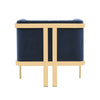 Manhattan Comfort Paramount Polished Brass Velvet Accent Armchair - Royal Blue|Fauteuil d’appoint Paramount de Manhattan Comfort en laiton poli et en velours - bleu roi