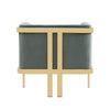 Manhattan Comfort Paramount Polished Brass Velvet Accent Armchair - Warm Grey|Fauteuil d’appoint Paramount de Manhattan Comfort en laiton poli et en velours - gris chaleureux
