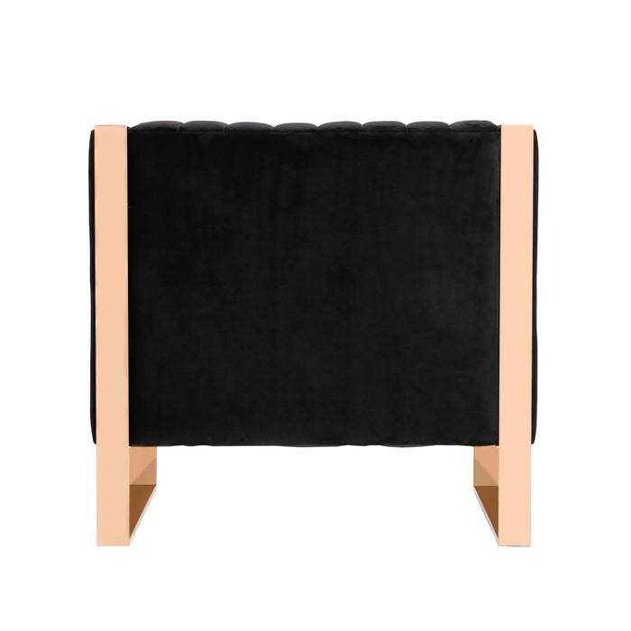 Manhattan Comfort Trillium Velvet Accent Chair - Black & Gold