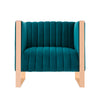 Manhattan Comfort Trillium Velvet Accent Chair - Teal & Gold|Fauteuil d’appoint Trillium de Manhattan Comfort en velours - bleu sarcelle et doré