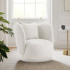 Manhattan Comfort Contemporary Siri Linen Weave Accent Chair with Pillows - Cream|Fauteuil d’appoint contemporain Siri de Manhattan Comfort en lin tissé avec coussins - crème