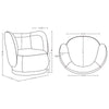 Manhattan Comfort Contemporary Siri Linen Weave Accent Chair with Pillows - Cream|Fauteuil d’appoint contemporain Siri de Manhattan Comfort en lin tissé avec coussins - crème