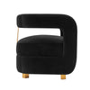 Manhattan Comfort Modern Amirah Velvet Accent Chair - Black|Fauteuil d’appoint moderne Amirah de Manhattan Comfort en velours - noir