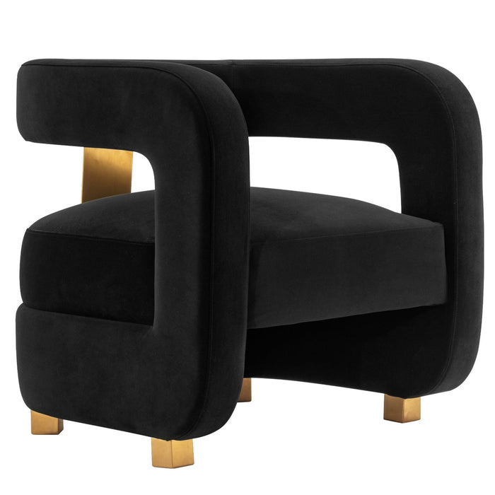 Manhattan Comfort Modern Amirah Velvet Accent Chair - Black