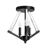 Dainolite Aalto 3 Light Semi-flush Mount Matte Black Finish Clear Acrylic Lamp|Plafonnier semi-affleuré Aalto de Dainolite en acrylique transparent, avec fini noir mat et 3 ampoules