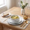 16-Piece Marble Porcelain Dinnerware Set for 4 | Ensemble de Vaisselle 16 Morceaux en Porcelaine Effet Marbre, Service de Table Moderne pour 4 Personnes