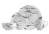 16-Piece Marble Porcelain Dinnerware Set for 4 | Ensemble de Vaisselle 16 Morceaux en Porcelaine Effet Marbre, Service de Table Moderne pour 4 Personnes