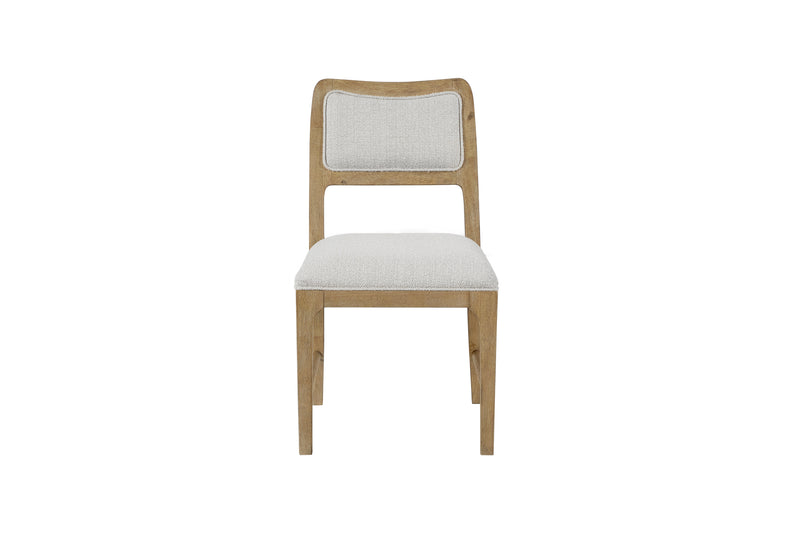 Austin Dining Chair with Polyester Fabric - Taupe/Natural Oak Brown