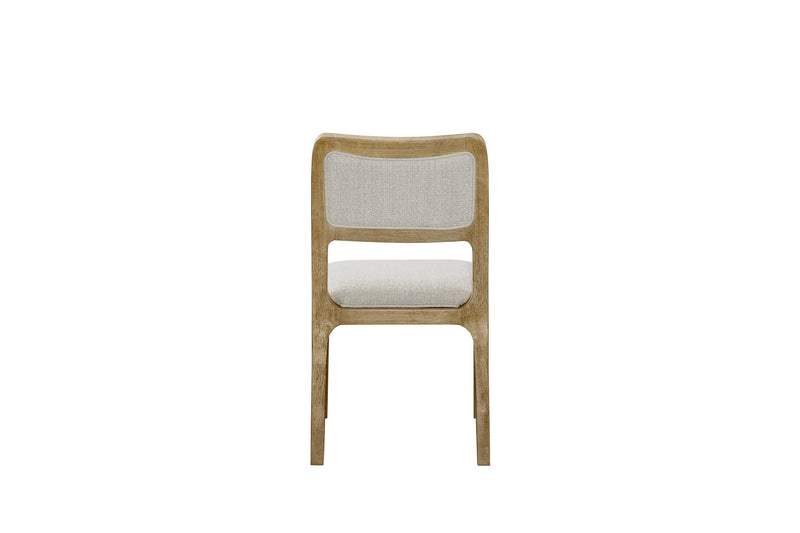 Austin Dining Chair with Polyester Fabric - Taupe/Natural Oak Brown