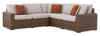 Banff 3-Piece Outdoor Patio Set with 2 Loveseats & Corner Chair - Weather Resistant - Brown/Beige | Ensemble Banff 3 pièces pour la terrasse à l’extérieur avec 2 causeuses et un fauteuil en coin, résistant aux intempéries - naturel et beige