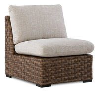 Banff 4-Piece Outdoor Patio Set with 2 Loveseats, Corner Chair & Armless Chair - Brown/Beige