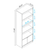 Manhattan Comfort Mid-Century Modern Ratzer Bookcase with 5 Shelves - Brown & White|Bibliothèque Ratzer de Manhattan Comfort de style moderne du milieu du 20e siècle avec 5 tablettes - brune et blanche