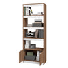 Manhattan Comfort Mid-Century Modern Ratzer Bookcase with 5 Shelves - Brown & White|Bibliothèque Ratzer de Manhattan Comfort de style moderne du milieu du 20e siècle avec 5 tablettes - brune et blanche