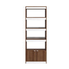 Manhattan Comfort Mid-Century Modern Ratzer Bookcase with 5 Shelves - Brown & White|Bibliothèque Ratzer de Manhattan Comfort de style moderne du milieu du 20e siècle avec 5 tablettes - brune et blanche