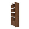 Manhattan Comfort Mid-Century Modern Ratzer Bookcase with 5 Shelves - Brown & White|Bibliothèque Ratzer de Manhattan Comfort de style moderne du milieu du 20e siècle avec 5 tablettes - brune et blanche