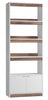Manhattan Comfort Mid-Century Modern Ratzer Bookcase with 5 Shelves - White & Brown|Bibliothèque Ratzer de Manhattan Comfort de style moderne du milieu du 20e siècle avec 5 tablettes - blanche et brune