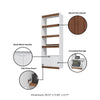 Manhattan Comfort Mid-Century Modern Ratzer Bookcase with 5 Shelves - White & Brown|Bibliothèque Ratzer de Manhattan Comfort de style moderne du milieu du 20e siècle avec 5 tablettes - blanche et brune