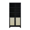 Manhattan Comfort Sheridan Modern Cane Bookcase with Adjustable Shelves - Black|Bibliothèque moderne Sheridan de Manhattan Comfort avec cannage et tablettes réglables - noire
