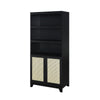 Manhattan Comfort Sheridan Modern Cane Bookcase with Adjustable Shelves - Black|Bibliothèque moderne Sheridan de Manhattan Comfort avec cannage et tablettes réglables - noire