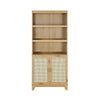 Manhattan Comfort Sheridan Modern Cane Bookcase with Adjustable Shelves - Natural|Bibliothèque moderne Sheridan de Manhattan Comfort avec cannage et tablettes réglables - naturelle