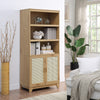 Manhattan Comfort Sheridan Modern Cane Bookcase with Adjustable Shelves - Natural|Bibliothèque moderne Sheridan de Manhattan Comfort avec cannage et tablettes réglables - naturelle