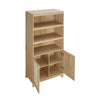 Manhattan Comfort Sheridan Modern Cane Bookcase with Adjustable Shelves - Natural|Bibliothèque moderne Sheridan de Manhattan Comfort avec cannage et tablettes réglables - naturelle