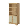 Manhattan Comfort Sheridan Modern Cane Bookcase with Adjustable Shelves - Natural|Bibliothèque moderne Sheridan de Manhattan Comfort avec cannage et tablettes réglables - naturelle