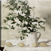 White Floral Vase Canvas Wall Art – 24