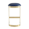 Manhattan Comfort Aura 28.54" Polished Brass Stainless Steel Barstool - Blue|Tabouret bar Aura de Manhattan Comfort de 28,54 po en laiton poli et en acier inoxydable - bleu