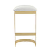 Manhattan Comfort Aura 28.54" Polished Brass Stainless Steel Barstool - White|Tabouret bar Aura de Manhattan Comfort de 28,54 po en laiton poli et en acier inoxydable - blanc