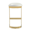 Manhattan Comfort Aura 28.54" Polished Brass Stainless Steel Barstool - White|Tabouret bar Aura de Manhattan Comfort de 28,54 po en laiton poli et en acier inoxydable - blanc