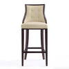 Manhattan Comfort Fifth Avenue 45" Beech Wood Barstool - Cream & Walnut|Tabouret bar Fifth Avenue de Manhattan Comfort de 45 po en hêtre - crème et noyer