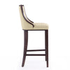 Manhattan Comfort Fifth Avenue 45" Beech Wood Barstool - Cream & Walnut|Tabouret bar Fifth Avenue de Manhattan Comfort de 45 po en hêtre - crème et noyer