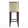 Manhattan Comfort Fifth Avenue 45" Beech Wood Barstool - Cream & Walnut|Tabouret bar Fifth Avenue de Manhattan Comfort de 45 po en hêtre - crème et noyer