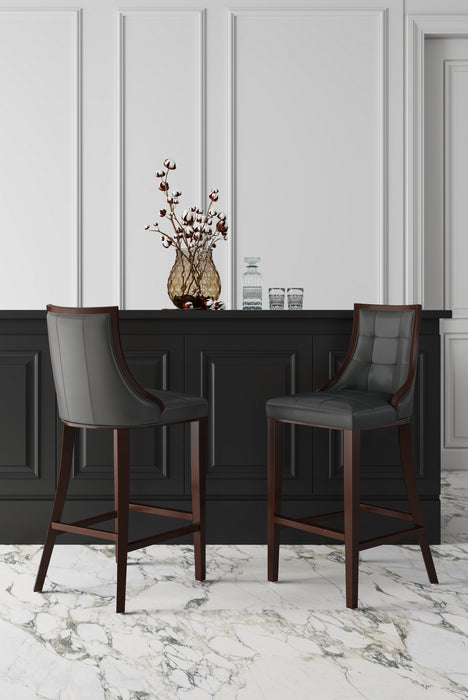 Manhattan Comfort Fifth Avenue Faux Leather Barstool - Pebble Grey