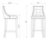 Manhattan Comfort Fifth Avenue Faux Leather Barstool - Pebble Grey|Tabouret bar Fifth Avenue de Manhattan Comfort en similicuir - gris galet
