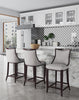 Manhattan Comfort Emperor Faux Leather Barstool - Light Grey|Tabouret bar Emperor de Manhattan Comfort en similicuir - gris clair